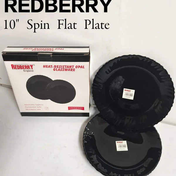 6pcs 10 inch black flat plate - Image 3
