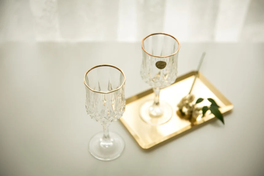 6pcs Cristal d'Arques Garanti France Stemware 24% Lead Crystal glass 6" tall Pair - Image 3