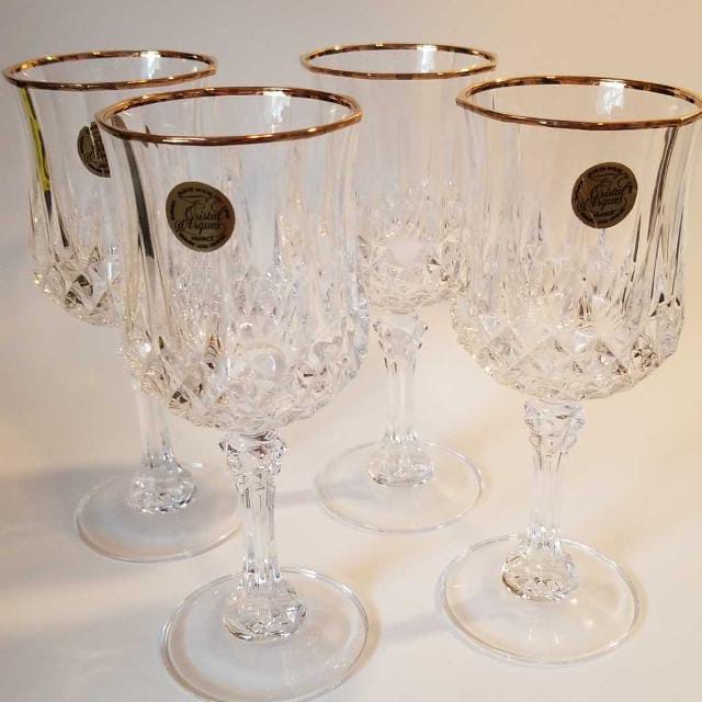 6pcs Cristal d'Arques Garanti France Stemware 24% Lead Crystal glass 6" tall Pair - Image 4