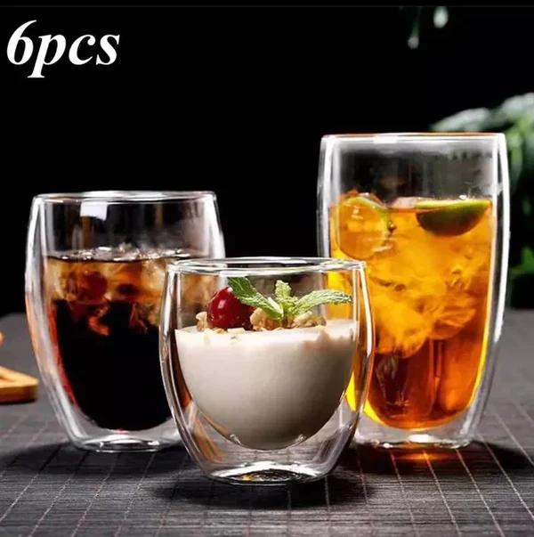 2pcs Double Walled Borosilicate Glass. - Image 2