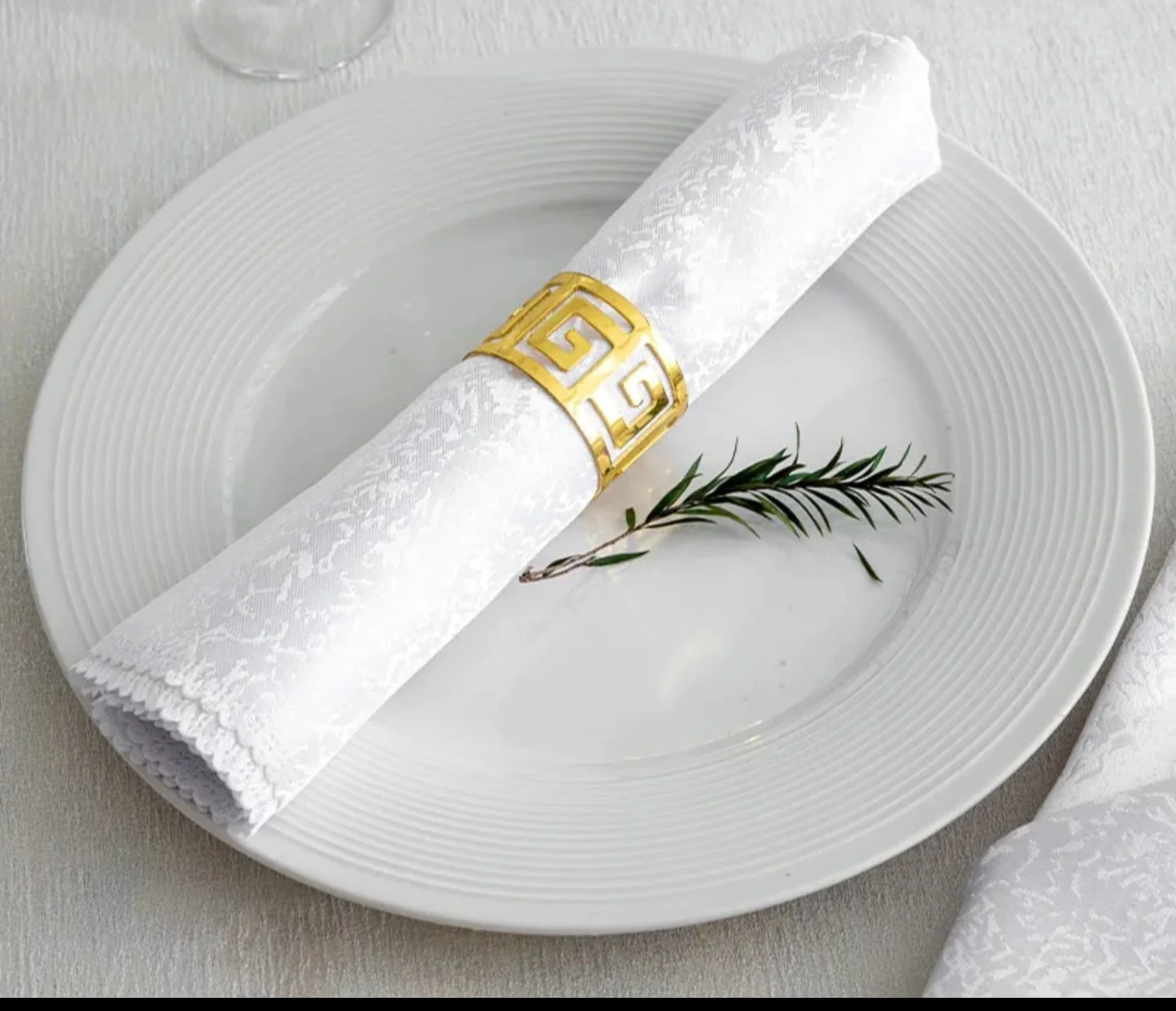 6PCS Gold Plated Aluminum Napkin Rings for Place Settings Wedding Receptions Dinner or Holiday Parties - Image 2