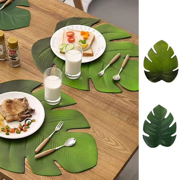 6pcs Green Leaf Table Mats - Image 2