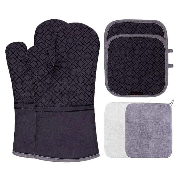 6pcs High quality heat resistant oven mittens and pot holders - Image 2