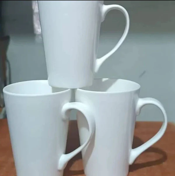 6pcs Long White Ceramic Mugs - Image 2