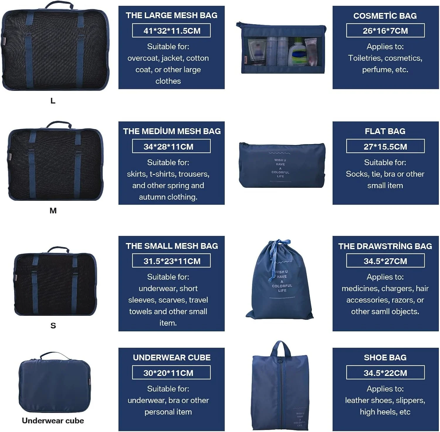 Travel Packing Cubes Set / Luggage Organizers/ Suitcase organizer - Image 7