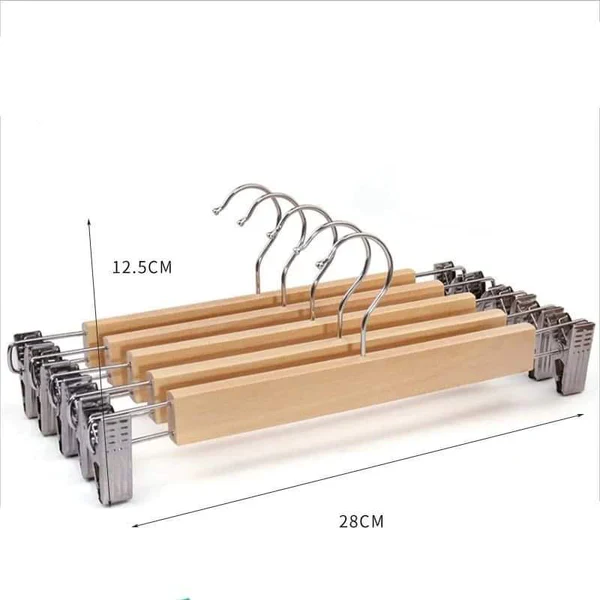 6pcs Natural Wooden Hangers - Image 3