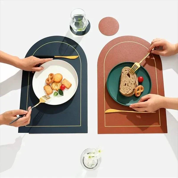 6pcs Nordic Leather Anti-Slip Table Mats - Image 2