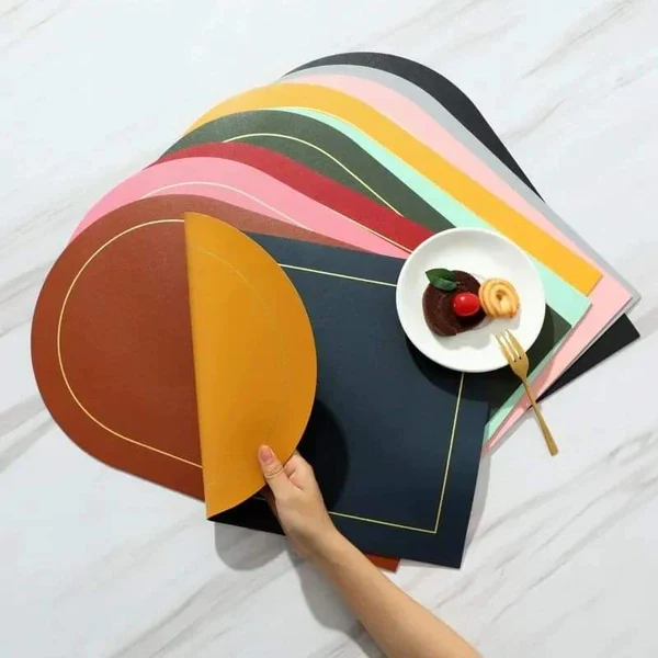 6pcs Nordic Leather Anti-Slip Table Mats - Image 3