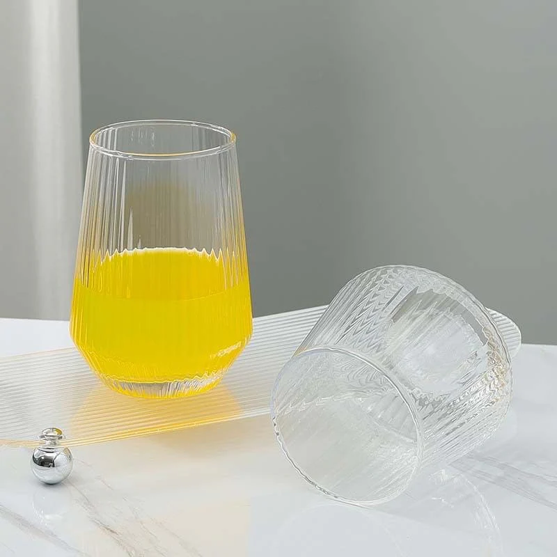 6pcs Stemless Ribbed Aesthetic Crystal Glass Set – 400ml - Image 2