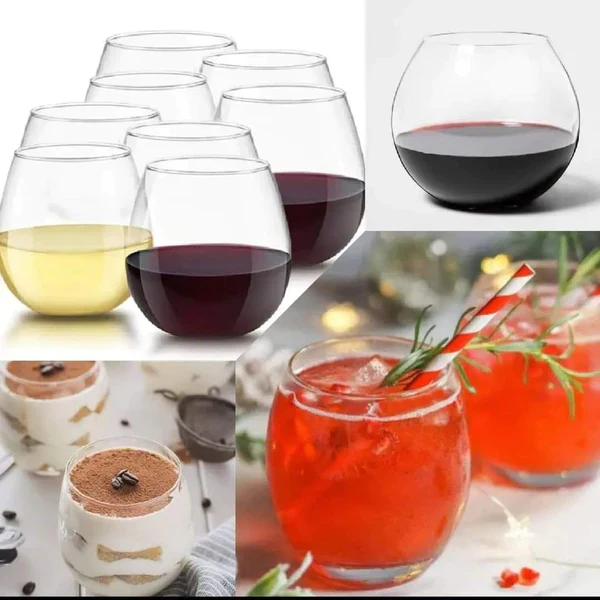 Danny Home 6-Piece Stemless Wine Glasses Set  Modern Shatter-Resistant Crystal Glass for Home, Parties & Events - Image 3