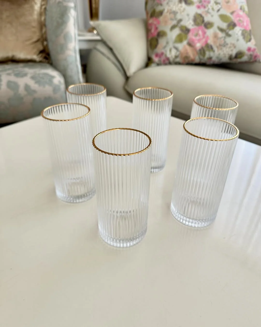 6pcs Unique Diamond Highball Glass Set – 400ml - Image 2
