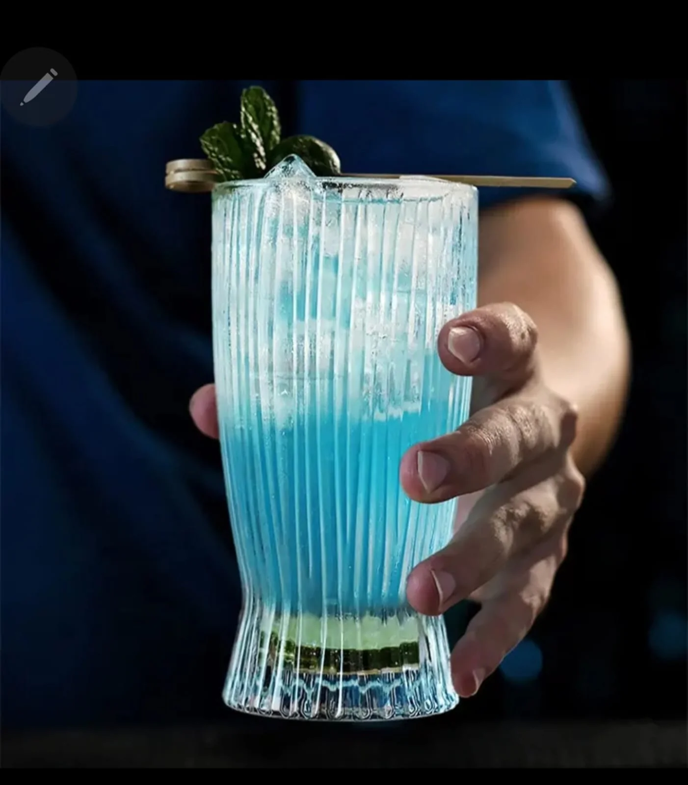 6pcs Unique Striped Aesthetic Highball Glass Set – 360ml - Image 2