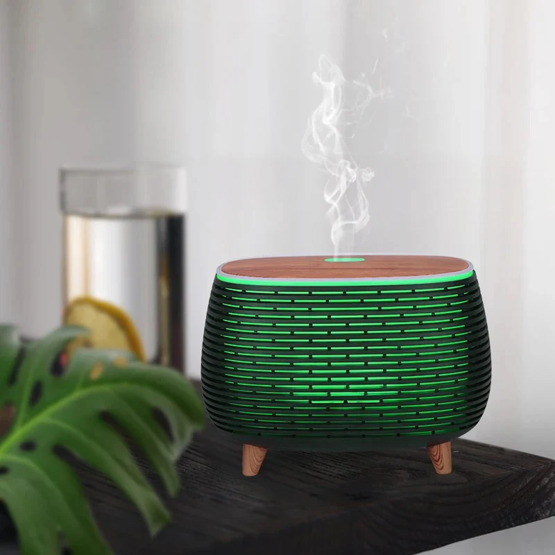 7 Colors Wood Grain Ultrasonic Humidifier Aromatherapy & Diffuser - Image 2