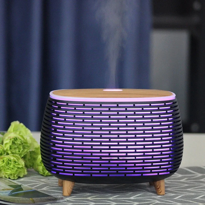 7 Colors Wood Grain Ultrasonic Humidifier Aromatherapy & Diffuser - Image 3