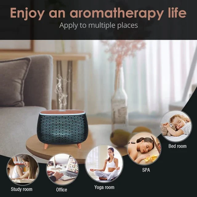 7 Colors Wood Grain Ultrasonic Humidifier Aromatherapy & Diffuser - Image 4
