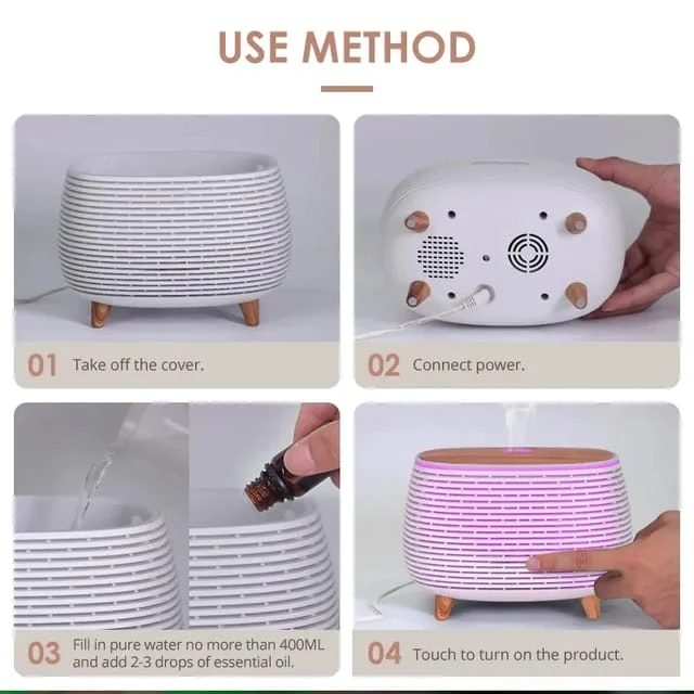 7 Colors Wood Grain Ultrasonic Humidifier Aromatherapy & Diffuser - Image 5