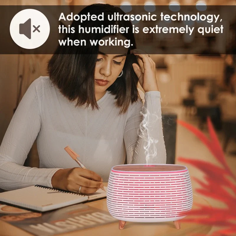 7 Colors Wood Grain Ultrasonic Humidifier Aromatherapy & Diffuser - Image 8