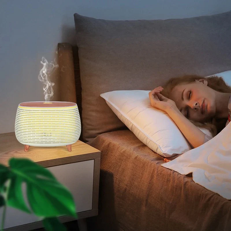 7 Colors Wood Grain Ultrasonic Humidifier Aromatherapy & Diffuser - Image 9