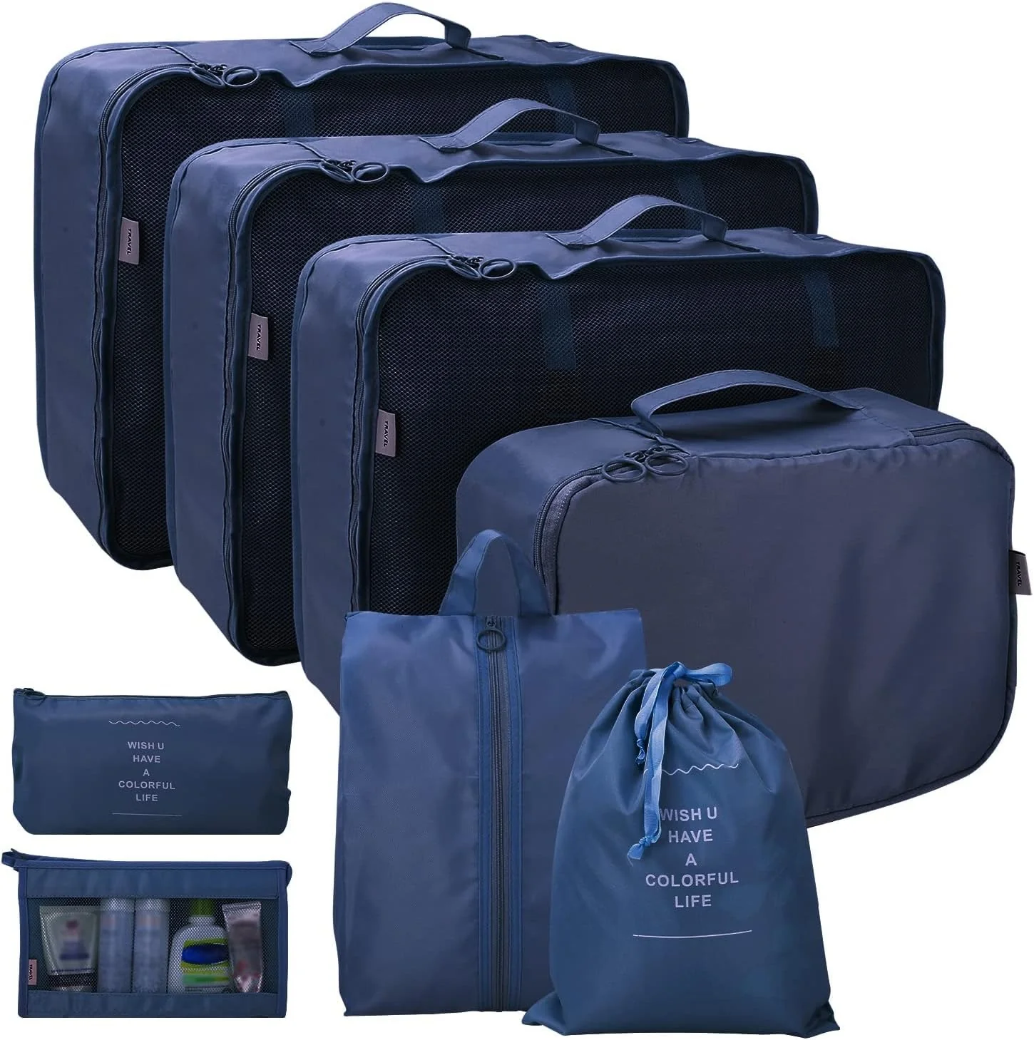 8-Piece Travel Packing Cubes Set | Waterproof Luggage Organizers for Suitcase - Image 7