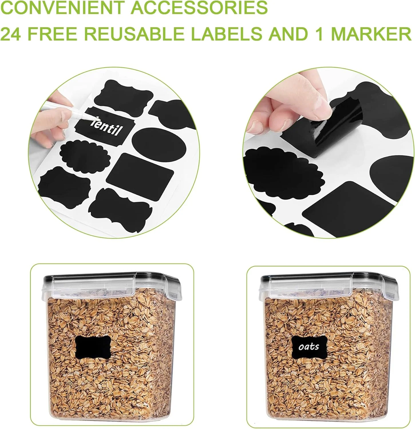 7 PACK Airtight Food Storage Containers With Lids, BPA Free Kitchen Storage Containers for Spaghetti, Pasta and More - Image 5