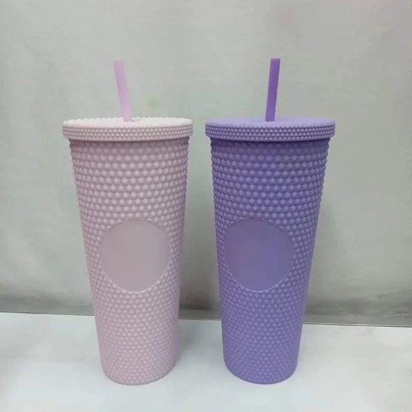710ml Studded Tumbler with Lid and Straw - Image 6