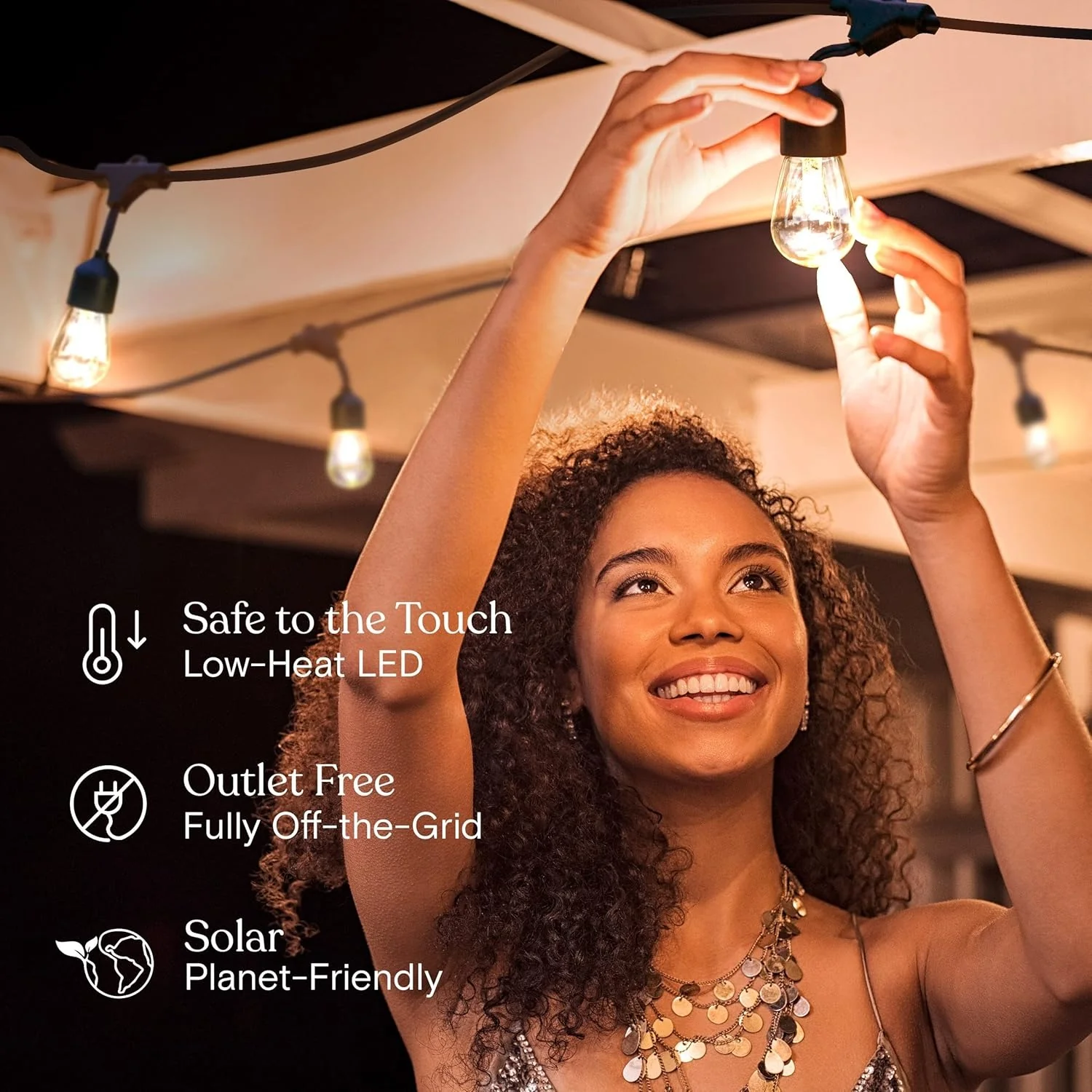 7M 10-Bulb Solar Powered String Lights – Waterproof LED Outdoor Patio, Garden & Balcony Lights – Energy-Efficient Decorative Lighting for Home, Wedding, Events | Buy in Kenya - Image 3