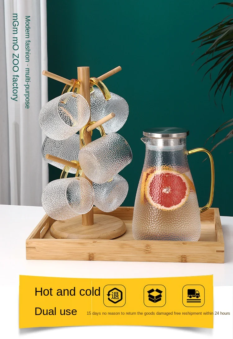 Transparent Teapot Coffee Juice Lemonade Jug Flower Tea Pot Hot Cold Water Pitcher - Image 5