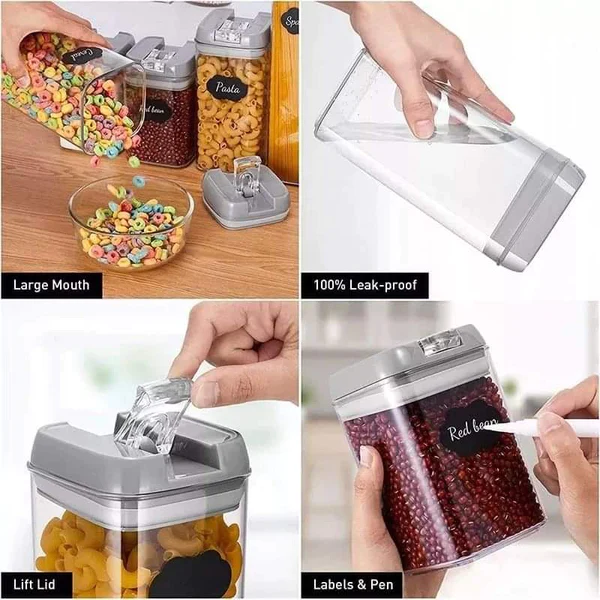 7pc Set Plastic Food Storage Container Jars - Image 3