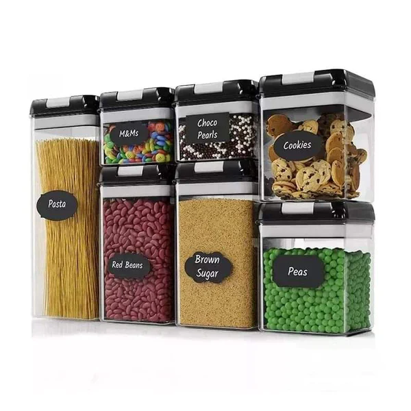 7pc Set Plastic Food Storage Container Jars - Image 4