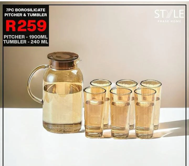 7pcs heat resistant borosilicate Glass pitcher with glasses - Image 2