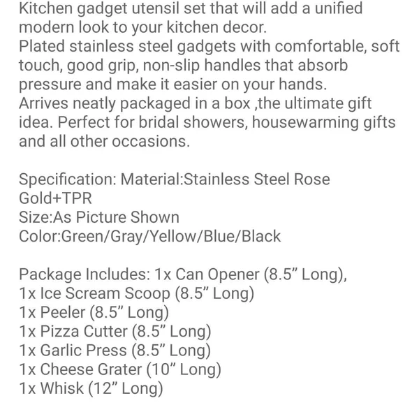 7pcs Rose Gold Kitchen accessories set - Image 2
