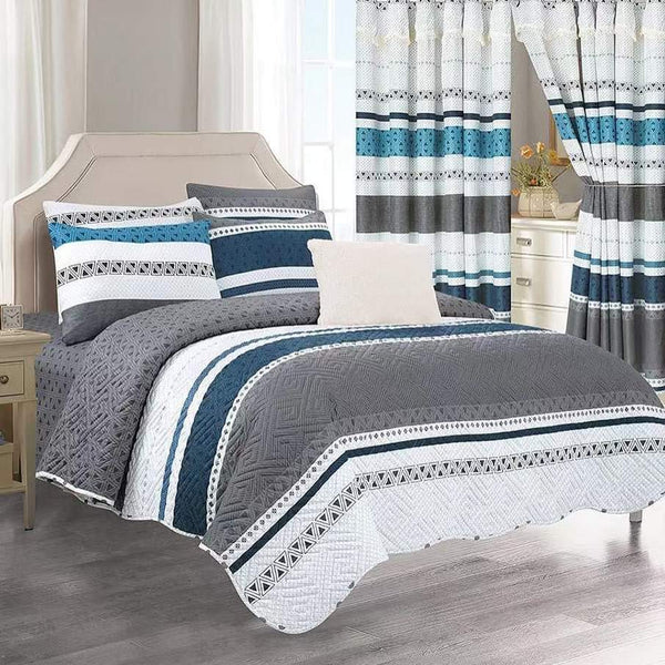 7pcs Woolen Duvet +Curtains Set - Image 5