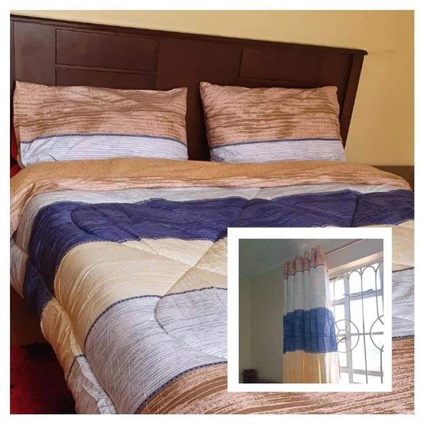 7pcs Woolen Duvet +Curtains Set - Image 6