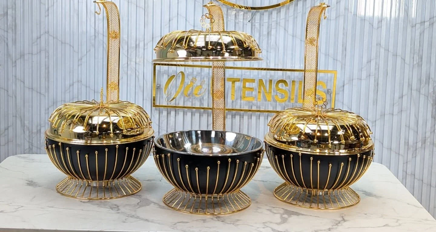 8.0L Round Chaffing Dish Buffet Food Warmer Luxury Stainless Steel Food Warmer with Glass Lid Kenya - Image 4