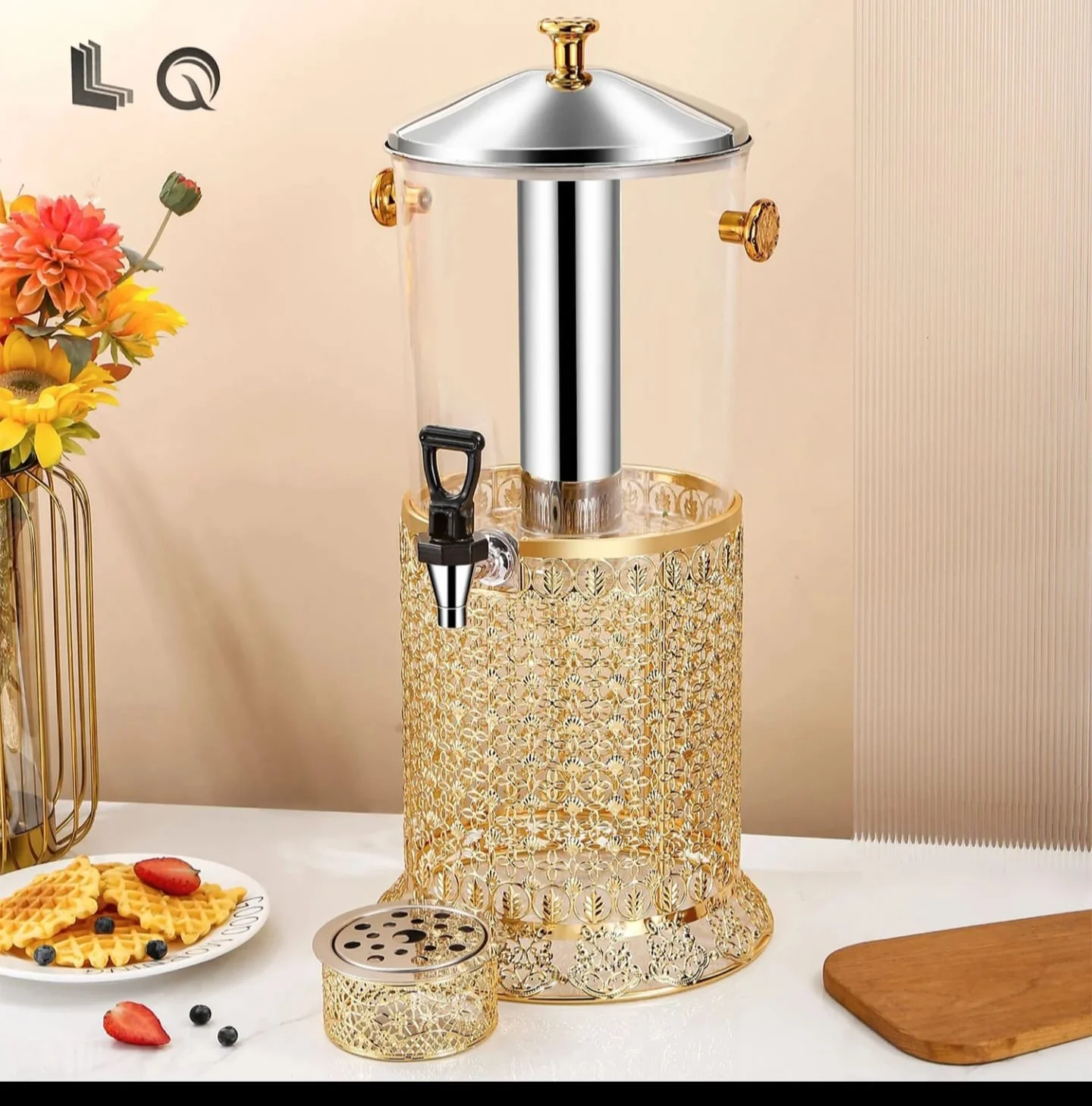 8 Litre Plastic Beverage Dispenser Tower with Stainless Steel Spigot for Juice Water and Cold Drinks - Image 2