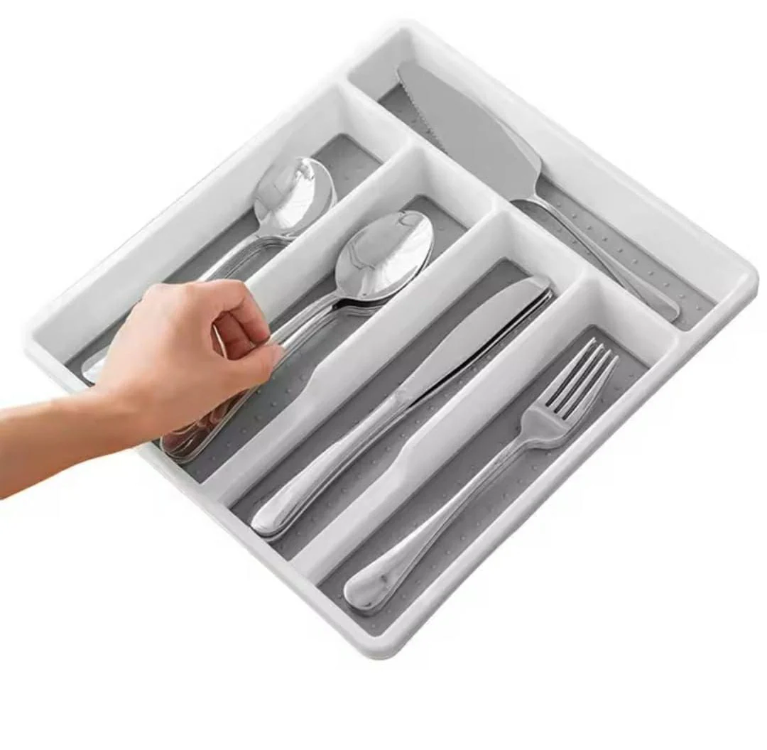 8-Piece Adjustable Plastic Drawer Organiser Set, Divider Holder for Kitchen, Cosmetics, Office & Sundries - Image 3