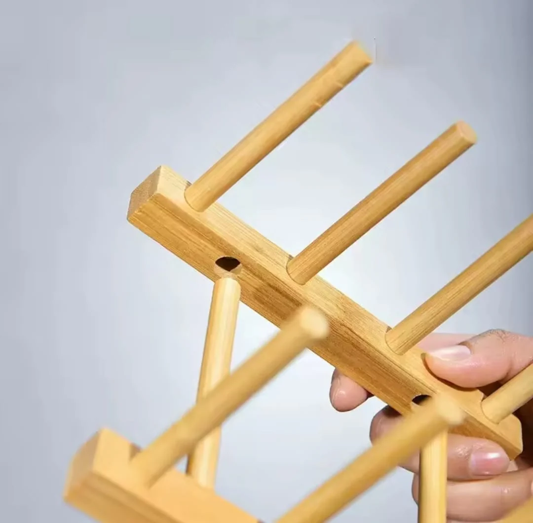 8 slot bamboo plate rack - Image 4