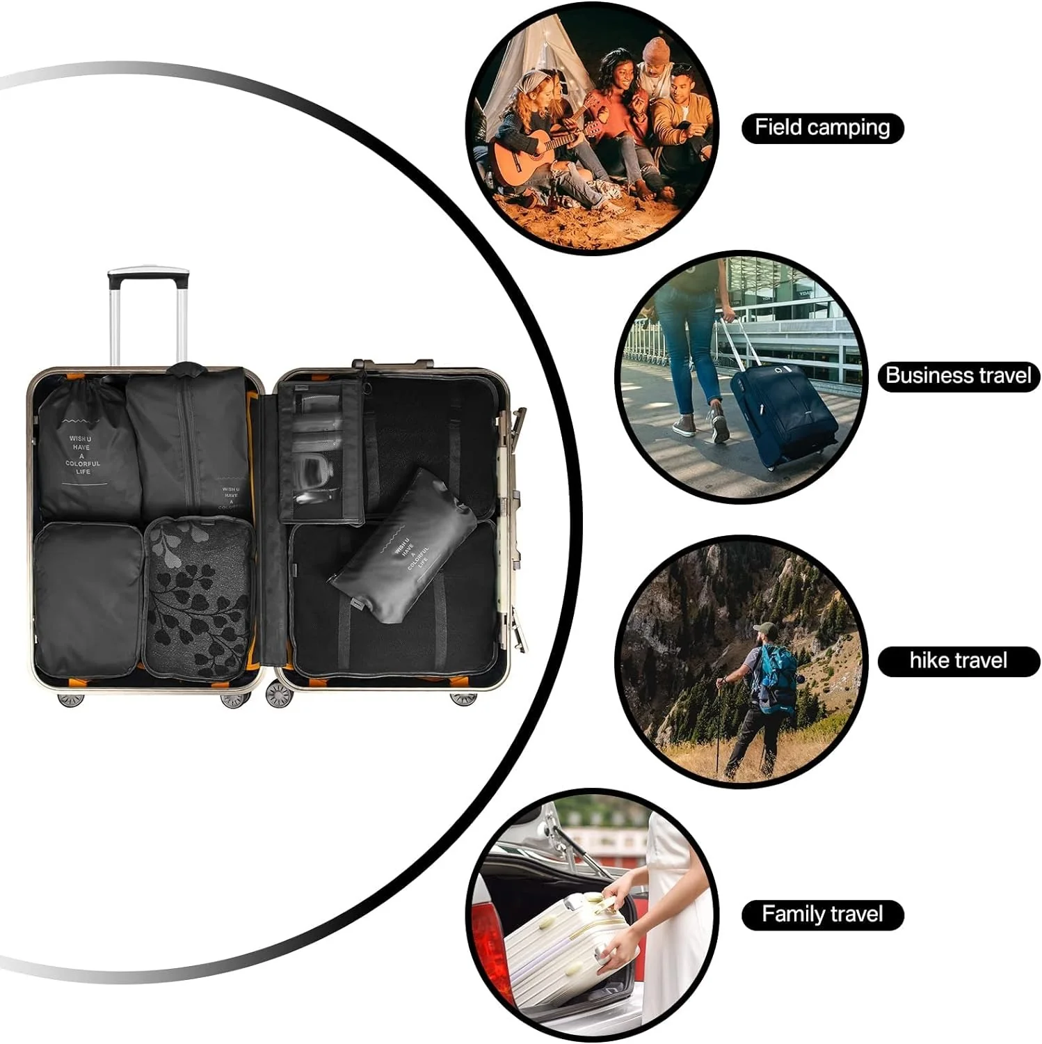 8pcs Luggage Travel Organizer Cubes . Packing Organizers Set for Suitcases - Image 6