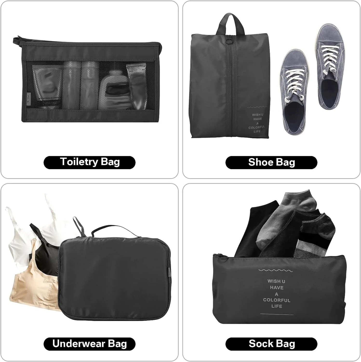 8pcs Luggage Travel Organizer Cubes . Packing Organizers Set for Suitcases - Image 7