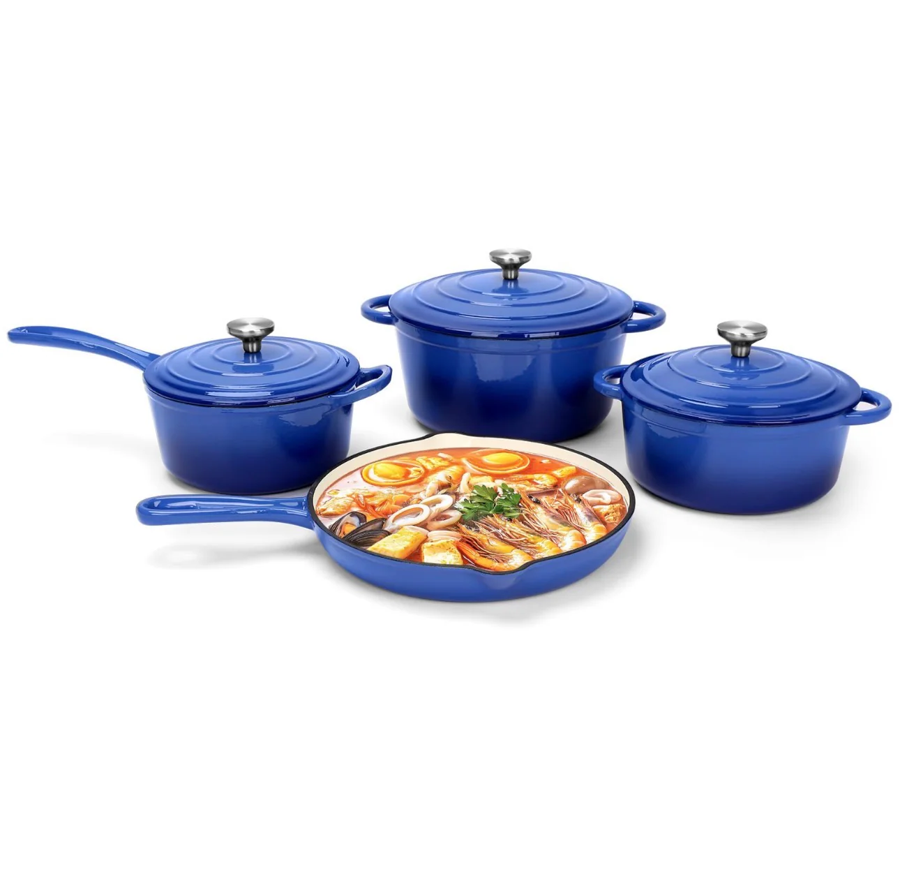 7 PCS Enamel Cast Iron Cooking Pots Set  Non-Toxic, Oven-Safe Pots for Kenyan Kitchens - Image 6