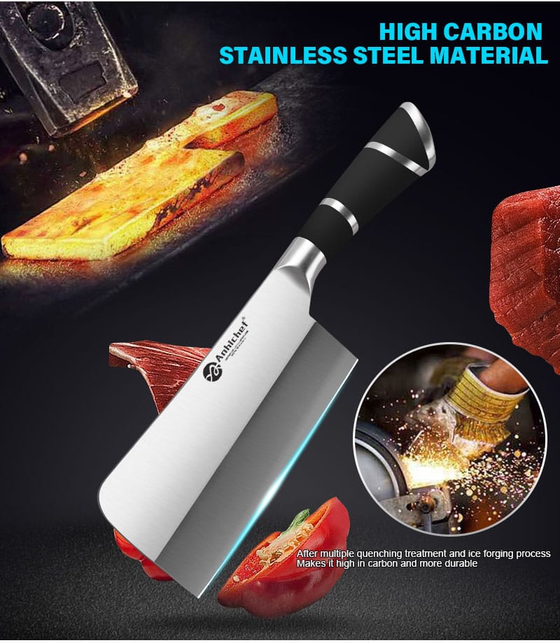 9-Piece Stainless Steel Kitchen Knife Set with Acrylic Block, Shears & Sharpener - Image 6