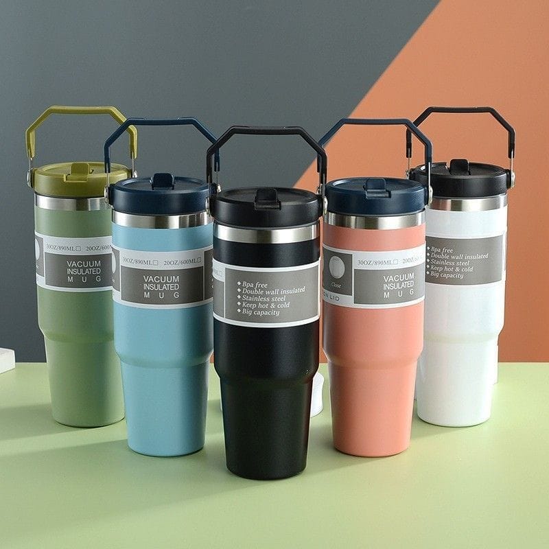 890ml Thermal coffee cup/thermos /water bottle/Themal mug with handle - Image 3