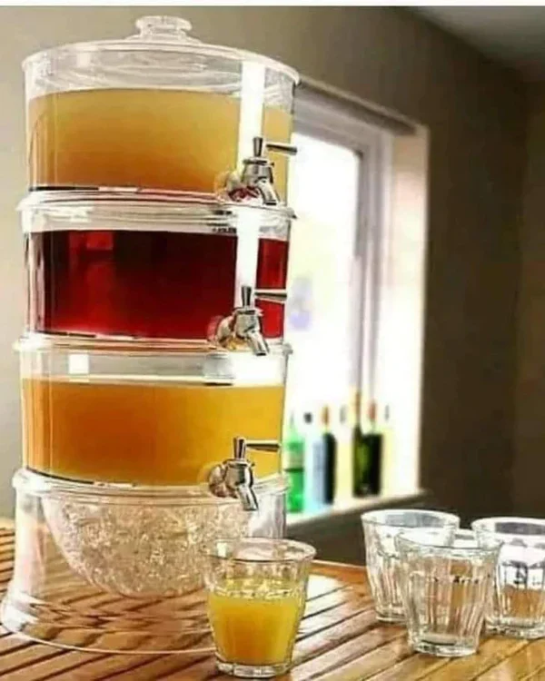 Acrylic Juice Dispenser With Ice Cube Compartment - Image 2
