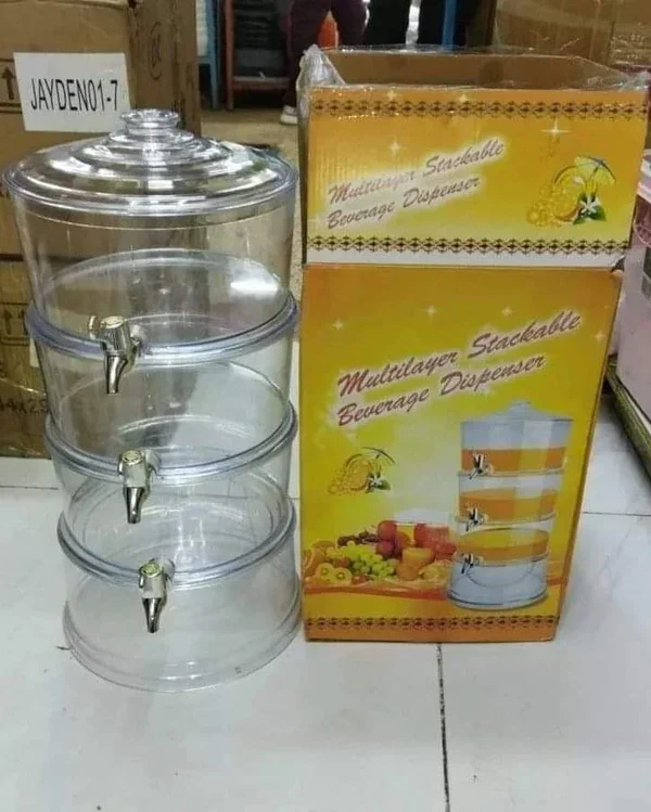 Acrylic Juice Dispenser With Ice Cube Compartment - Image 3