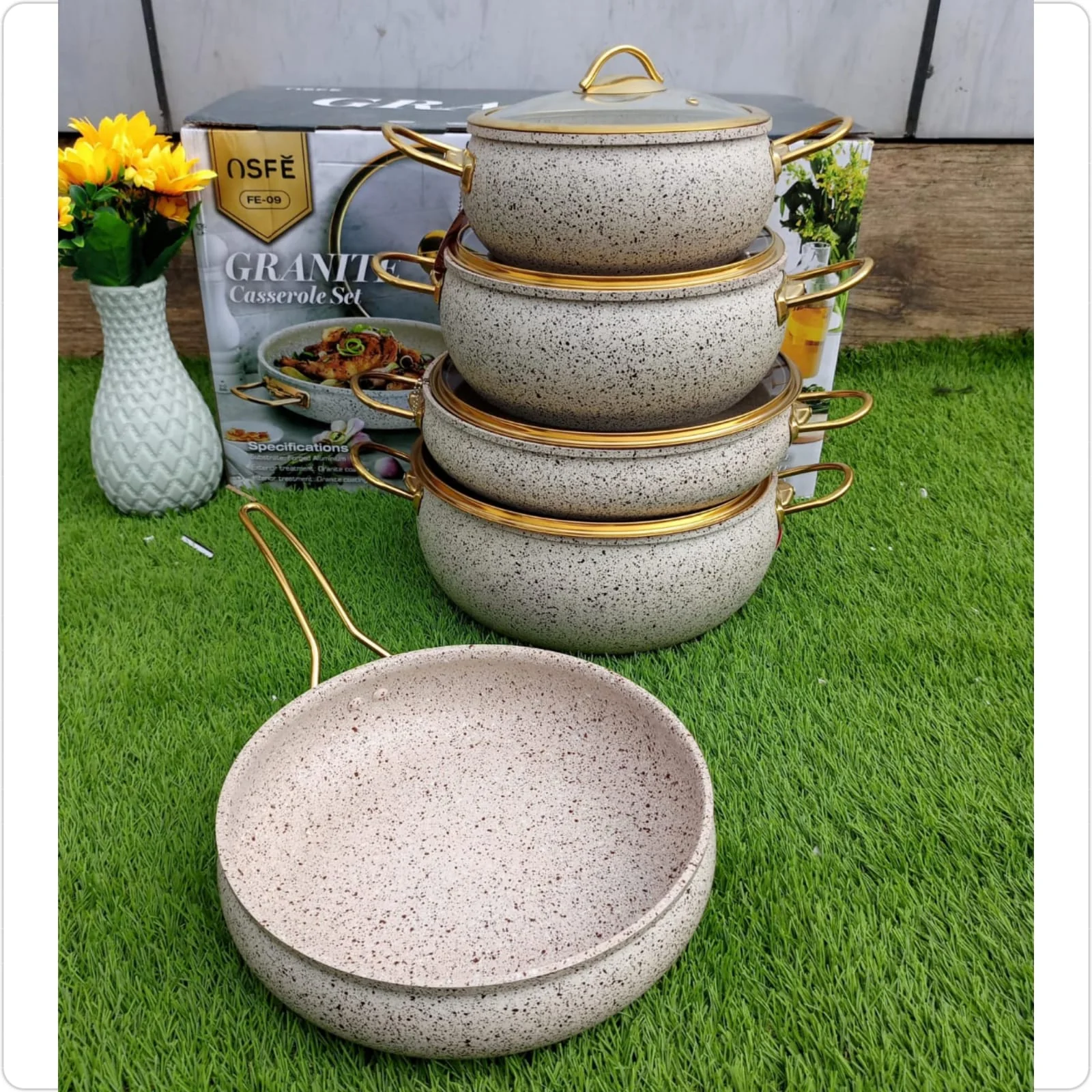 9pcs Granite Classy Cookware Set - Image 2