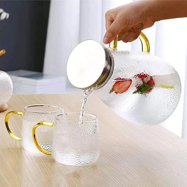9pcs set Jug, stand, tray and 6cups - Image 4