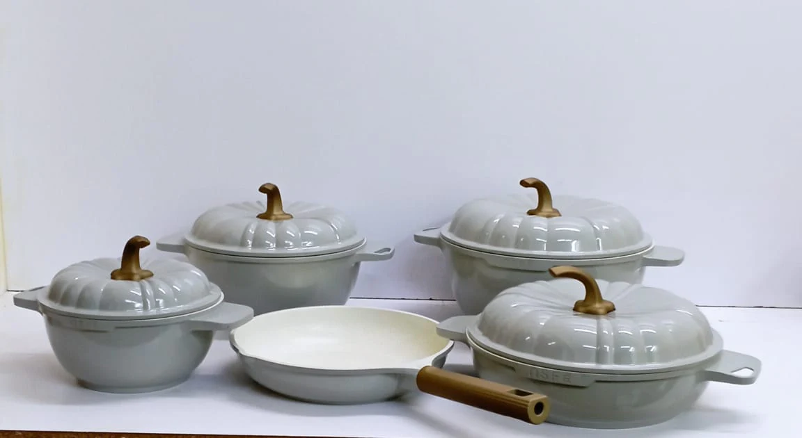 9Pcs USFE Pumpkin Granite cookware set - Image 2