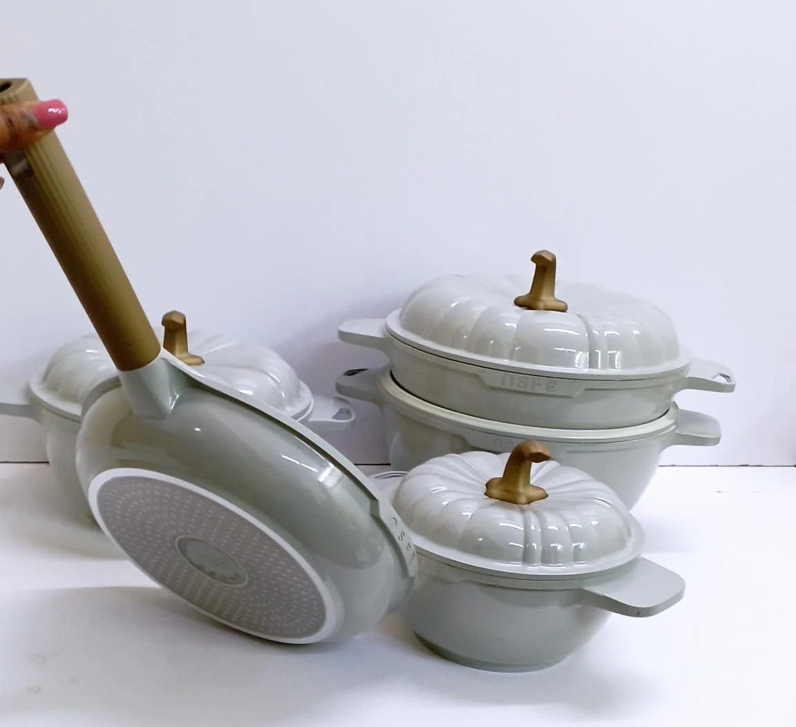 9Pcs USFE Pumpkin Granite cookware set - Image 3