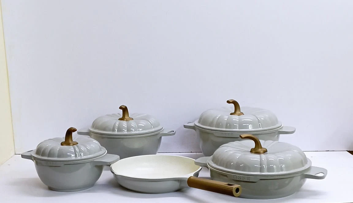 9Pcs USFE Pumpkin Granite cookware set - Image 4