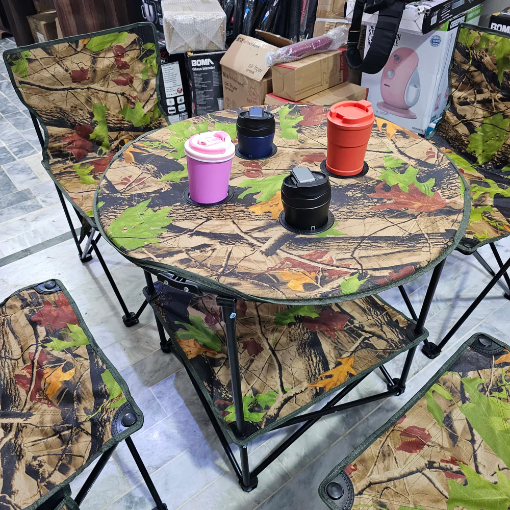 A SET OF FOUR CHAIRS AND A TABLE - Image 5